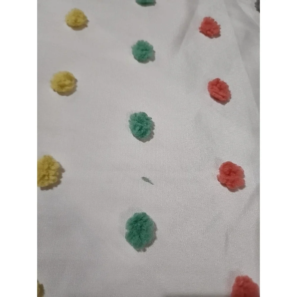 Pom Pom Polkadot Curtain Panels With Valence 50 X 84 Inches Colorful